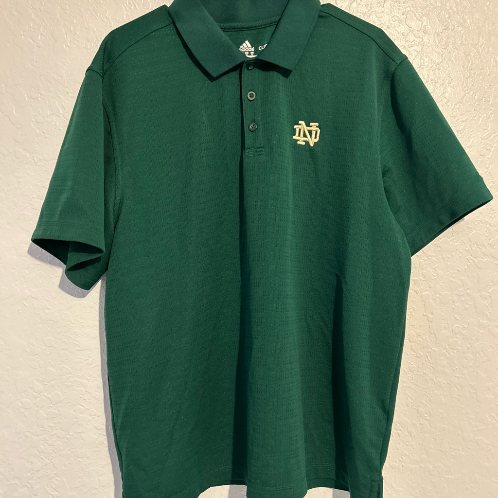 Adidas Dark Green Polo With Gold Logo